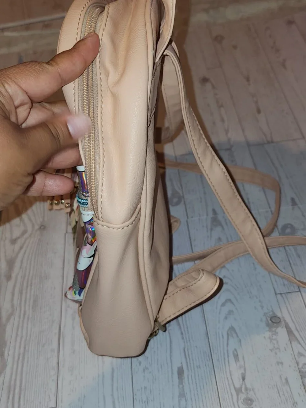 Unicorn Holographic Mini Backpack Pink Faux Leather Tassel Cute Kawaii Bag